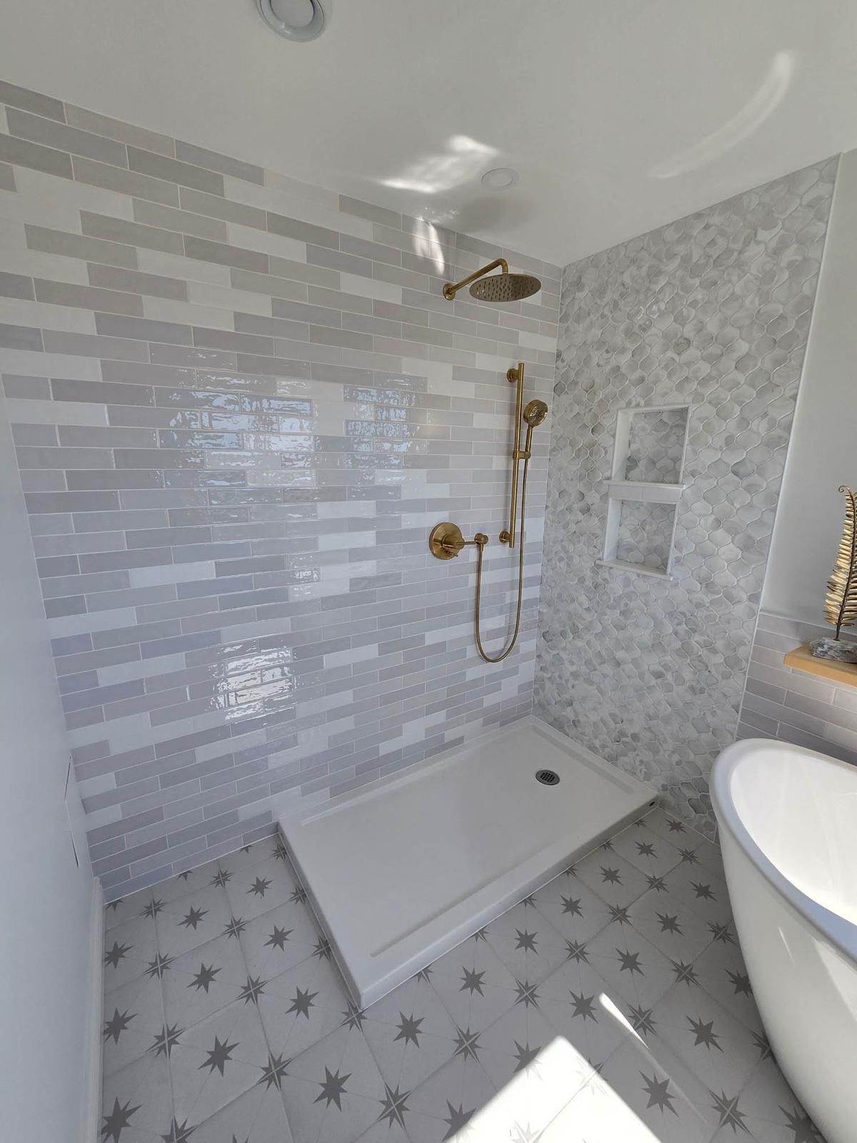 Halls Road bathroom — finished interior.